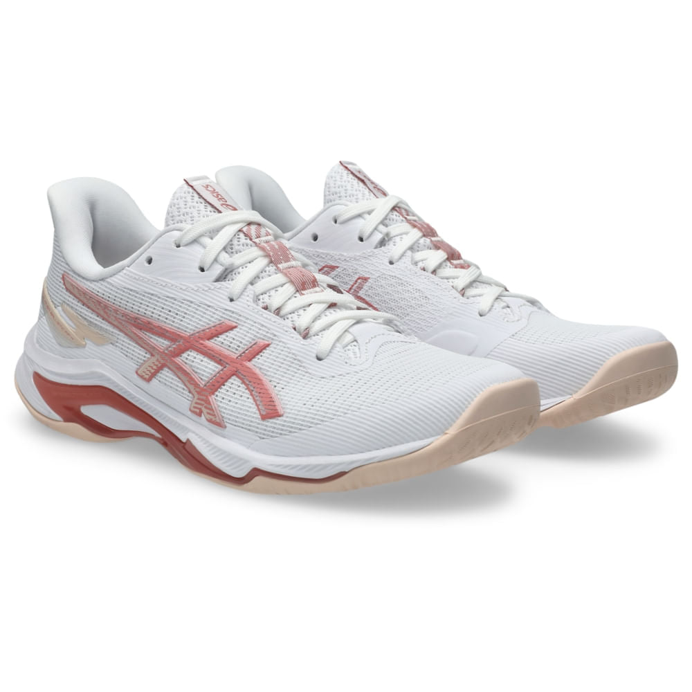 Tenis Asics Netburner Ballistic ff 4 - Branco - Rosa